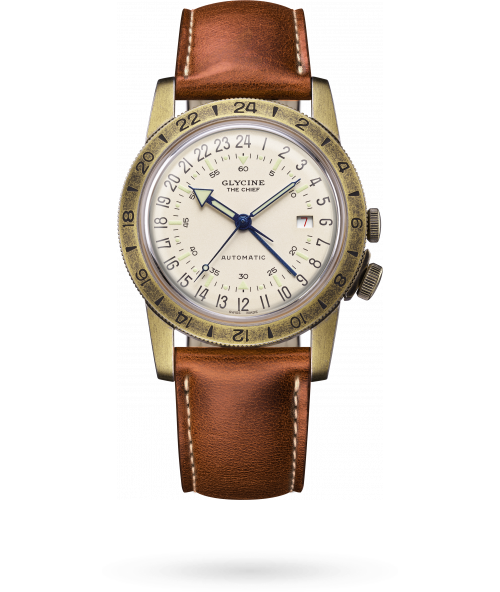 特別価格Glycine Men's Airman Vintage Noon 40mm Silver Dial Fabric Strap GL0376好評販売中 Glycine Airman Special